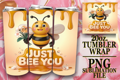 Blissful Moments 20oz tumbler wrap, Bee Quote Product Image 1