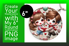 Elegant Circle PNG Keychain Design , 3D Characters Product Image 1