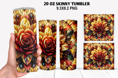Flower Skinny Tumbler 20oz Wrap Design, Flowers Tumble PNG Product Image 1