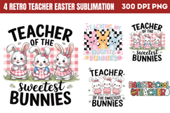 Retro Teacher Easter Sublimation Bundle PNG Product Image 2