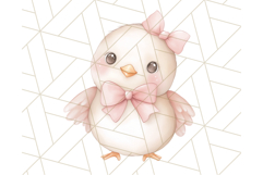 Pastel Pink Easter Bunny Egg and Flowers Clipart PNG Product Image 2