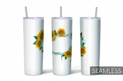 Sunflower Tumbler Sublimation | 20 oz | Taper | Straight Product Image 1