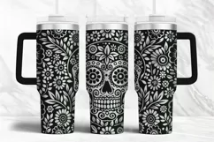 Tumbler laser svg| 40oz Tumbler Mexican Sugar Skull wrap Product Image 1