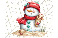 Christmas Penguins The Beach Clipart PNG, Tropical Holiday Product Image 5