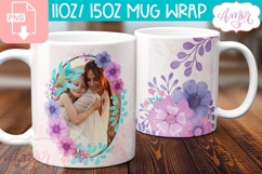 Floral Photo Mug template sublimation PNG, Spring mug PNG Product Image 4