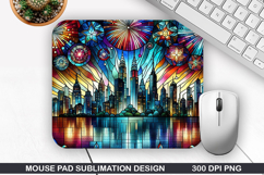 Fireworks Mouse Pad Sublimation, 4th Of July Mouse Pad PNG Product Image 1