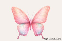 Gilter Pink Butterfly Clipart PNG Product Image 1