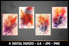 4 Beautiful Leaves Digital Papers I Junk Journal Pages Product Image 2