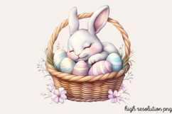 Cute Easter Bunny Sublimation Clipart PNG Product Image 1