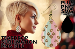 Bright Teardrop Earrings Designs PNG, Gold Flower Product Image 1