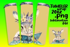 Playful Bunny with Flower Design Tumbler Wrap Product Image 1