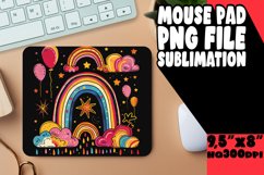Shadowed Rainbow: Black Sublimation Mouse Pad Product Image 1