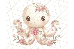 Pink Floral Stuffed Animal Clipart PNG, Cute Stuffed Animals Product Image 5