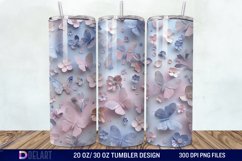 3d Pastel Butterflies &amp; Flowers Tumbler Wrap Product Image 1