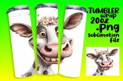 Whimsical Farm Cow Watercolor Tumbler Wrap - 20oz Product Image 1