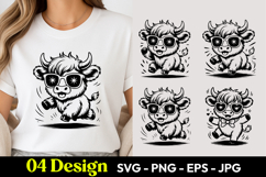 Cool Cow Shades SVG PNG Product Image 1