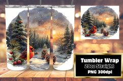 Winter Watercolor Cardinal Bird Wrap | 20oz Tumbler Product Image 1