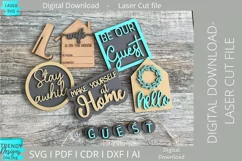Guest room Tiered Tray Glowforge Laser cut svg Product Image 2