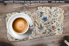 Flowers Coaster Sublimation, Spring Coaster PNG Design Product Image 1