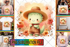 Sweet TOTE BAG Art Ideas PNG, Cute Dino Product Image 1