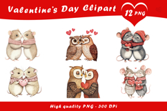 Valentine Cute Owls Clipart PNG Product Image 1