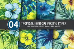 Tropical Hibiscus Digital Paper Product Image 1