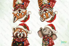 Funny Christmas Animals Clipart Product Image 1
