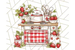 Cottagecore Strawberry Kitchen PNG Clipart, Retro Fruit Png Product Image 5