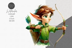 Elf clipart, Fantasy clipart, Nursery sublimation Product Image 1