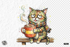 Whimsical Farm Animals Drink Coffee Clipart Product Image 1
