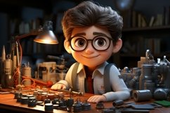 3D Pixar Character Boy Environmental Scientist Product Image 1