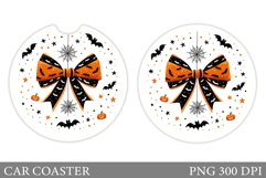 Halloween Bow Car Coaster. Halloween Car Coaster Product Image 1