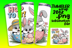 SLEEK 20oz PNG Tumbler Artwork , Cute Easter Product Image 1