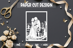 Romantic Couple Paper Cut Card, 5x7 Paper cut Product Image 1