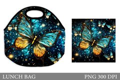 Shimmer Butterflies Lunch Bag. Butterflies Lunch Bag Design Product Image 1