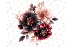 Gothic Floral PNG, Dark Aesthetic Flowers Clipart Print Product Image 5