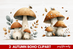 Autumn Boho Clipart | Fall Bohemian Aesthetic PNG Illustrati Product Image 1
