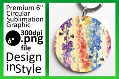 Blooming Circle &amp; Keychain: Sublimation Design Product Image 1