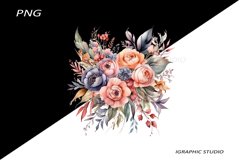 Watercolor Pastel Flowers Clipart, Wedding Flowers Clipart Product Image 1