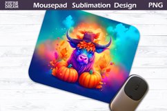Highland Cow MousePad | Cow Pumpkin Mouse Pad Product Image 1