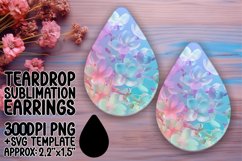 Eye-Catching Gradient Design Teardrop Earrings Sublimation Product Image 1