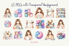 Cozy Craft Girl Watercolor Clipart Product Image 2