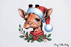 Christmas Giraffes Clipart PNG Product Image 1
