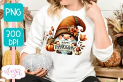 Happy Thanksgiving PNG for Sublimation |Cute Gnome PNG Product Image 1