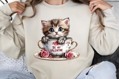 Valentines Day Kitty Cups Clipart PNG Product Image 1