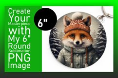 Winter Animal Magic Round Ornament Sublimation PNG Product Image 1