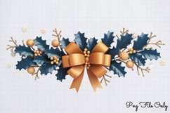 Luxury Blue And Gold Christmas Clipart PNG Product Image 1