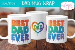 Best Dad ever mug wrap PNG, Father&#039;s day mug template PNG Product Image 1