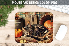 Cat Mouse pad Sublimation - Thanksgiving PNG Design Product Image 1