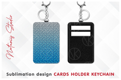 2 Diamond Metal Plate Patterns - Cards Holder Keychain. Product Image 2